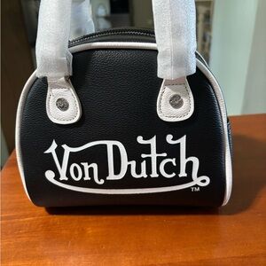 Von Dutch Black and White Mini Bag